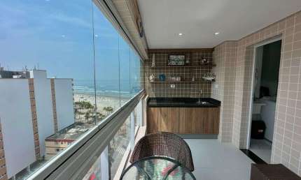 Apartamento 02 dormitórios - Vista Mar - Mobiliado - Bairro: Mirim