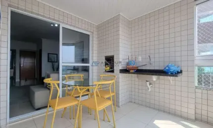 Apartamento em Praia Grande, Guilhermina com 3 quartos, 2 suítes, 116m²