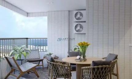 Apartamento em praia grande, guilhermina com 3 quartos, 3 suítes, 121m²