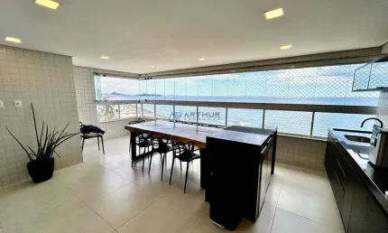 Apartamento á venda em Praia Grande com churrasqueira a carvão e mobiliado