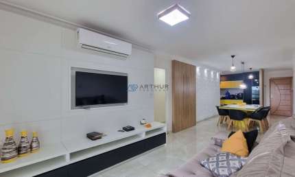 Apartamento em Praia Grande, Canto do Forte, 3 quartos, 2 suítes, 3 vagas, 129m²