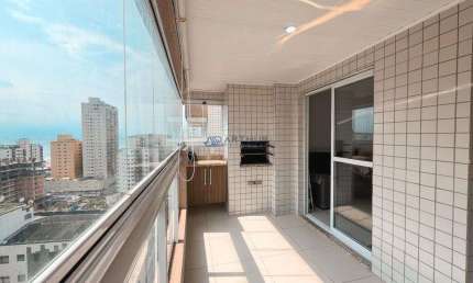 Apartamento à Venda em Praia Grande com 1 quarto, 1 suíte e Vista Mar