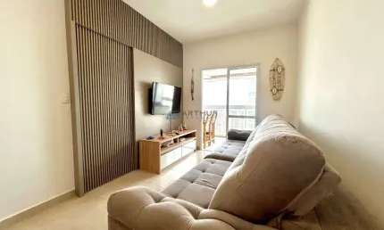 Apartamento à venda em Praia Grande com vista mar, mobiliado e lazer completo