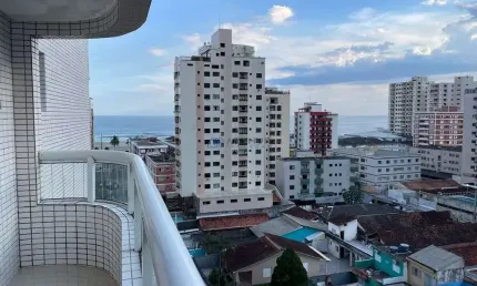 Apartamento à venda em Praia Grande na Tupi - 03 suítes, com vista mar