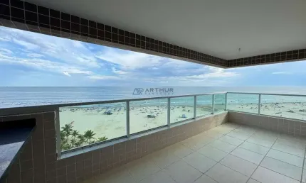 Apartamento a venda em Praia Grande Frente Mar, 3 dormitórios, sacada gourmet