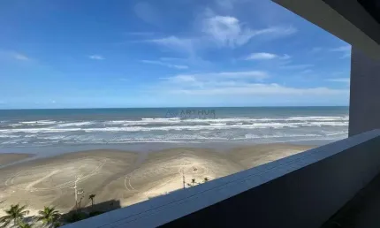 Apartamentos à venda em praia grande, com 3 dorm, 1 suíte, frente mar no caiçara