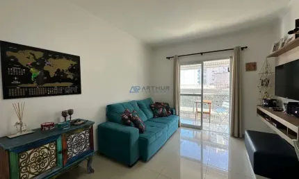 Apartamento à venda em praia grande com 02 dormitórios, 01 suíte, vista mar