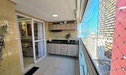 Apartamento à Venda em Praia Grande - Canto Forte, 3 suítes e 3 vagas demarcadas
