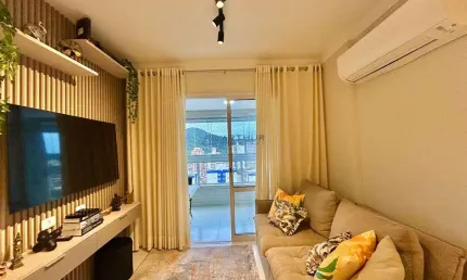 Apartamento à venda em praia grande com 2 dormitórios mobiliado e decorado