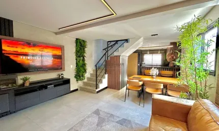 Sobrado triplex alto padrão à venda em praia grande mobiliado e com piscina