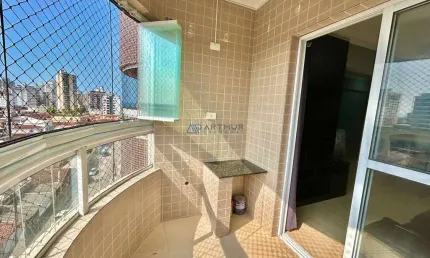 Apartamento à venda em praia grande, frente rua, vista mar com móveis planejados