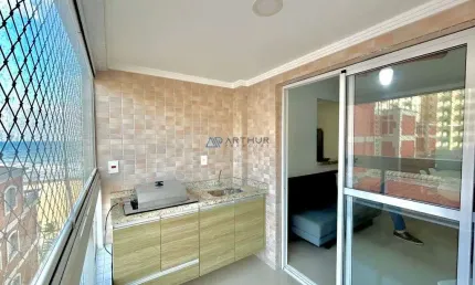 Apartamento à venda em praia grande frente mar com 1 suíte e vista para o mar