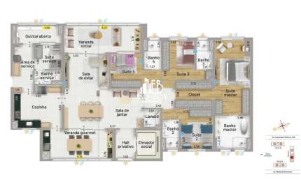 Apartamento alto Padrão Epic Nova Petrópolis Patriani para Venda, 4 dorm(s), 4 suite(s), 4 vaga(s), 203 m²