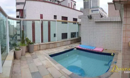 Cobertura com 3 dormitórios e piscina privativa, 177 m² por r$ 800.000 - tupi - praia grande/sp