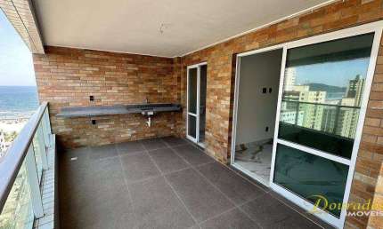 Apto novo de 2 dorm(s), sendo 1 suíte, Varanda Gourmet com vista mar na Aviação em Praia Grande - SP.