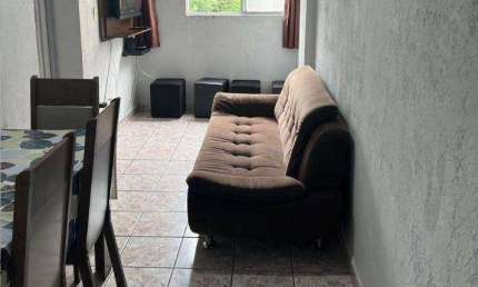 Apto de 1 dormitório mobiliado com 55m² útil, 1 vaga, Tupi - Praia Grande SP.