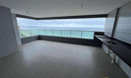 Apto de 3 dorm(s), sendo 1 suíte, vista frente mar, Pronto para morar, no Caiçara em Praia Grande SP.