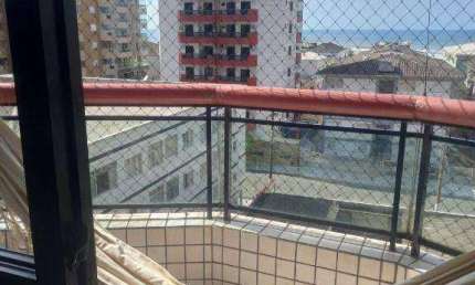 Apto de 1 dormitório com sacada vista mar, mobiliado, 55m², Tupi em Praia Grande SP