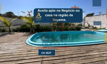 Chácara a venda na cidade de itapema/sc no bairro sertão do trombudo, com 940 m². casa semi mobiliada com 2 quartos, piscina e mesa de sinuca.