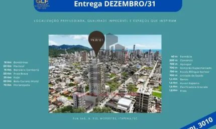 Apartamento Pré Lançamento em Itapema no bairro Morretes, apartamento conta com 68,53m², ainda mais próximo ao mar