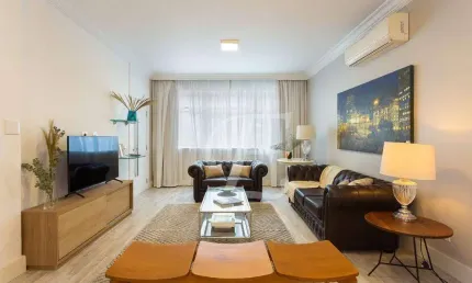 Apartamento à venda com 140m² na parte plana dos jardins – 3 dormitórios, 1 suíte, reformado e com ar-condicionado.
