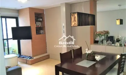 Vende apartamento com 76m², 3 dormitórios, 2 vagas, andar alto e lazer completo.