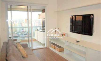 Vende apartamento com 45m², mobiliado e com renda na Vila Olímpia.