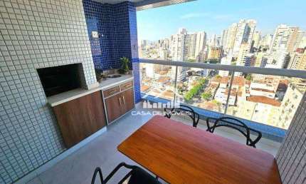Vende apartamento com 115m², 3 dormitórios, 2 suítes, 2 vagas, lazer, próximo a praia, na Pompéia.