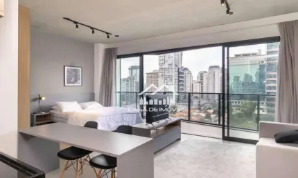 Vende apartamento mobiliado, com 46m², na vila olímpia.