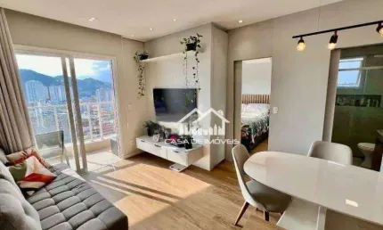 Vende lindo apartamento com 44m², varanda, 1 vaga e lazer completo no Campo Grande.