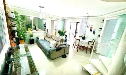 Vende Cobertura com 132m², 3 dormitórios, área gourmet com churrasqueira