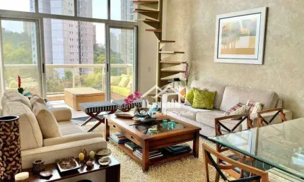Vende apartamento com pé direito duplo, 2 suítes, 3 vagas, lazer completo com bosque privativo, no panamby