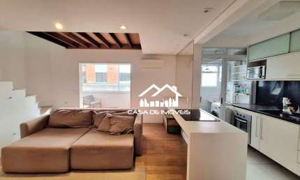 Vende lindo apartamento duplex, com 77m², alto padrão, na Vila Olímpia.