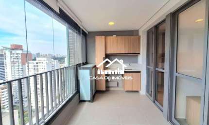 Aluga apartamento novo, com 58m², 2 dormitórios, 1 suíte, 1 vaga, ao lado do metrô Brooklin.