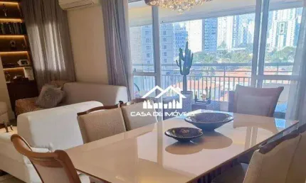 Aluga apartamento 3 suítes, mobiliado, varanda gourmet, churrasqueira, ar condicionado, lazer completo, elevador privativo, brooklin