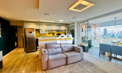 Aluga apartamento mobiliado, 1 dormitório, 1 suíte, varanda gourmet, lazer completo, brooklin