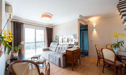 Vende cobertura duplex com 2 suítes, 1 dormitório, 3 vagas, churrasqueira privativa e lazer no panamby.