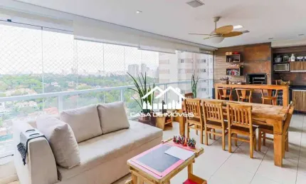 Vende ou aluga apartamento mobiliado com 180m², 3 suítes, varanda gourmet, lazer completo, no campo belo.