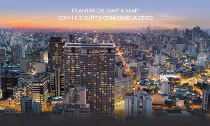 AYA CARLOS DE CARVALHO - LOFTS, 1 E 2 SUÍTES - 24 m2 a 54 m2 - OPÇÕES COM PÉ DIREITO ALTO (3,60 m)