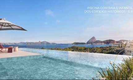 Lindo apartamento de 2 quartos Hotel Glória vista panorâmica