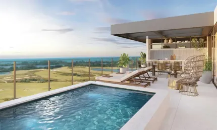 Cobertura Linear 376m2 4 suítes , VISTA CAMPO DE GOLF E MAR