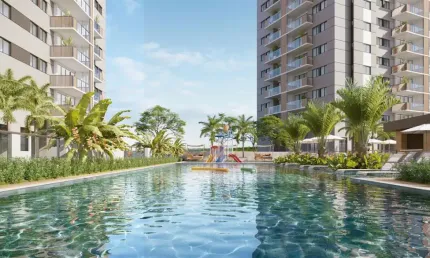 Apartamento de 02 quartos com suíte - 4500m2 de lazer em frente a cidade jardim