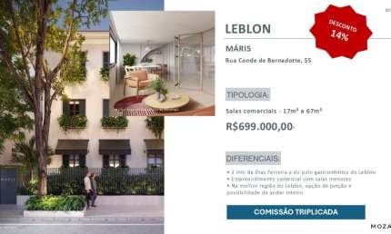 Sala comercial com 1 sala à venda na Rua Conde Bernadotte, 55, Leblon, Rio de Janeiro