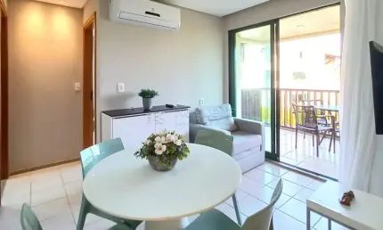 TM- Apartamento 2 quartos mobiliado em um dos melhores resorts à beira mar de Muro Alto