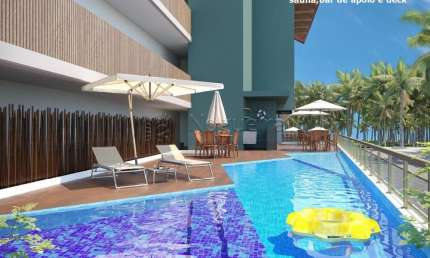Flat mobiliado em Porto de Galinhas com lazer e recepção 24h