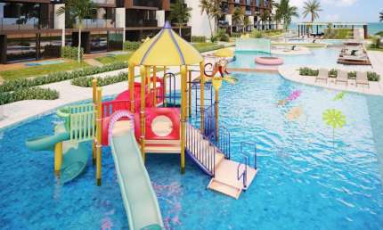 Excelente oportunidade de Flat Jardin com varanda, condomínio Beira Mar em Muro Alto, melhor trecho de mar da região.