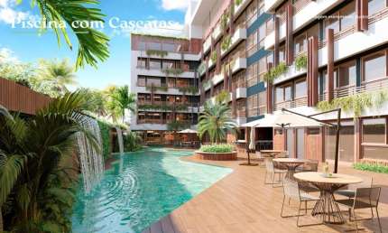 Excelente flat de 2 quartos, varanda e vaga na garagem localização na praia de Carneiros