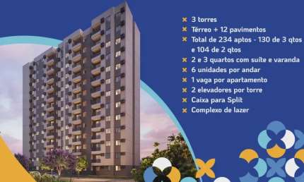 Candeias Candeias Life Club Apartamento 2 ou 3 quartos sendo 1 suíte, Varanda, 1 vaga