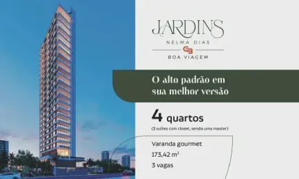 Jardins Nelma Dias|4 quartos|3 suítes/173M²/Lançamento/Boa Viagem