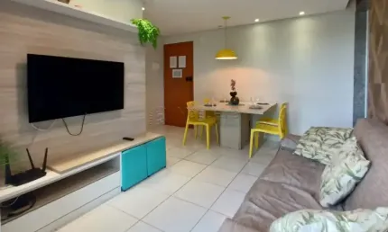 Excelente apartamento totalmente mobiliado localizado em Muro Alto, com 67,14m² de área útil.